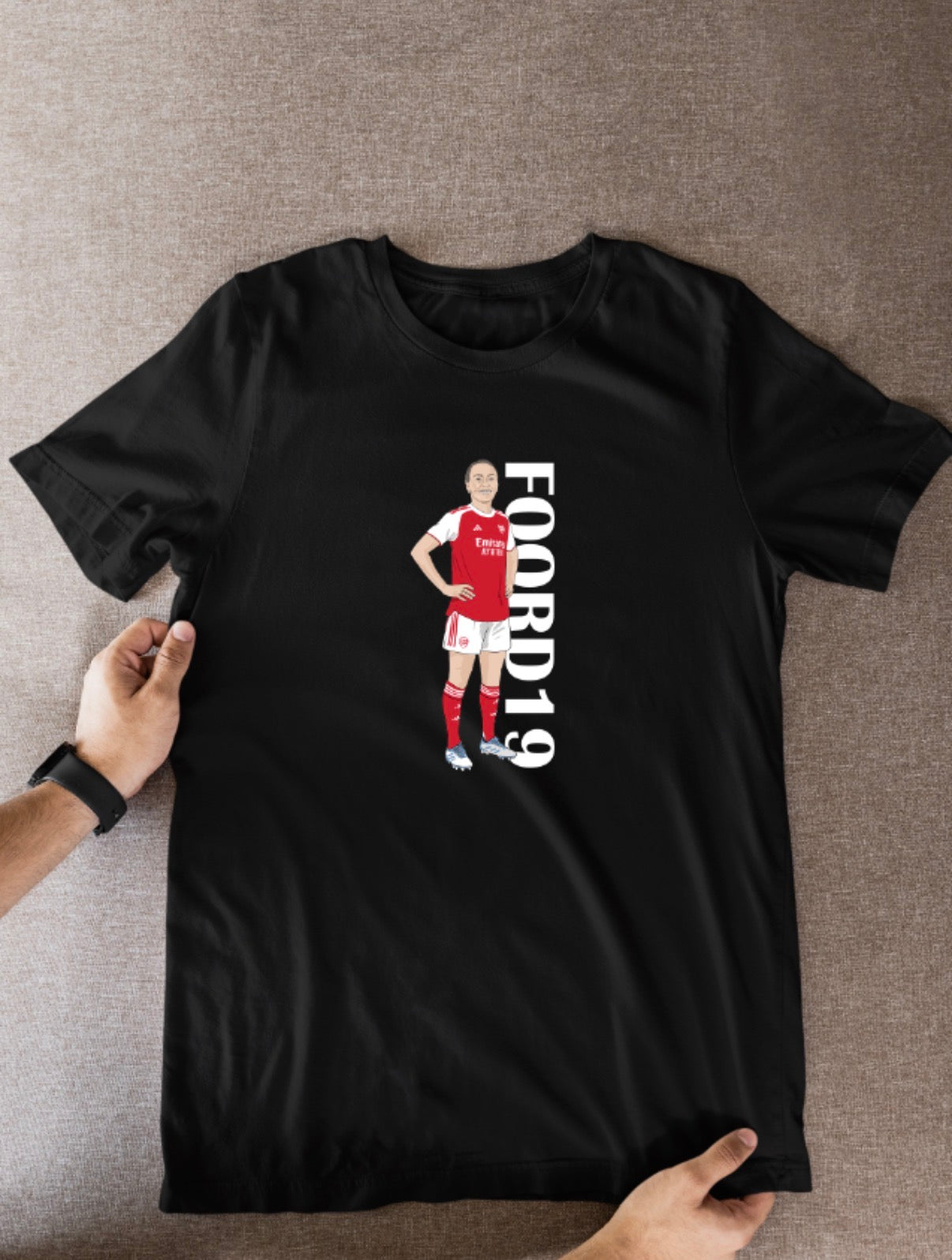 Caitlin Foord Arsenal T-Shirt: Cartoon Graphic Fan Wear for Women