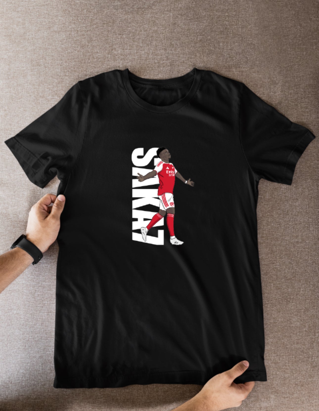 Bukayo Saka Arsenal Cartoon Graphic Soccer T-Shirt: Fan Wear - Tcb Cartoon Printing