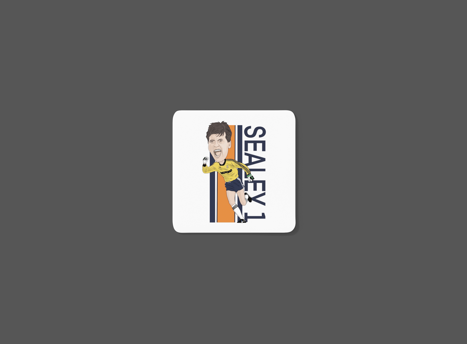 Les Sealey Luton Town Coaster - Unofficial Football Cartoon Graphic MDF Coaster