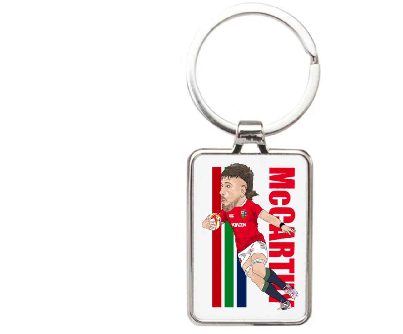 Joe McCarthy Rugby Cartoon Graphic art Acrylic keychain ,keyring