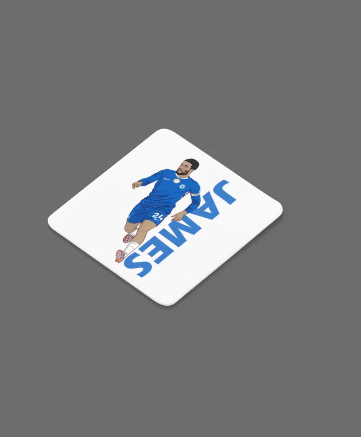 Reece James Chelsea Coaster - Unofficial Football Cartoon Graphic Art MDF Coaster