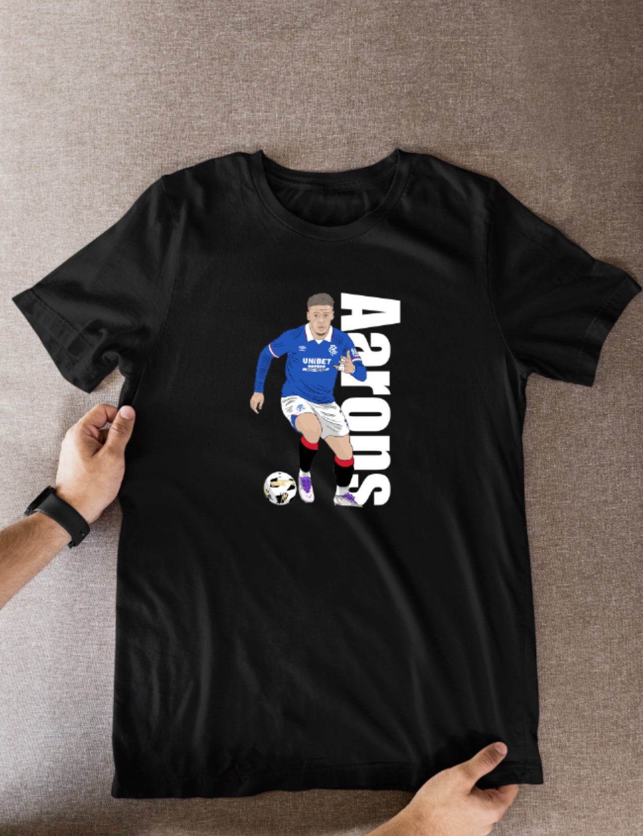 Max Aarons Rangers Cartoon Graphic Soccer T-Shirt: Fan Wear - Tcb Cartoon Printing