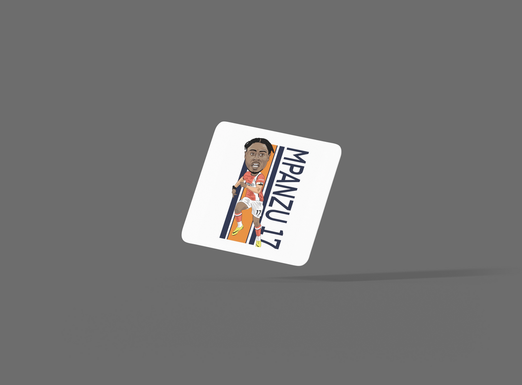 Pelly Ruddock Luton Town Coaster - Unofficial Football Cartoon Graphic MDF Coaster