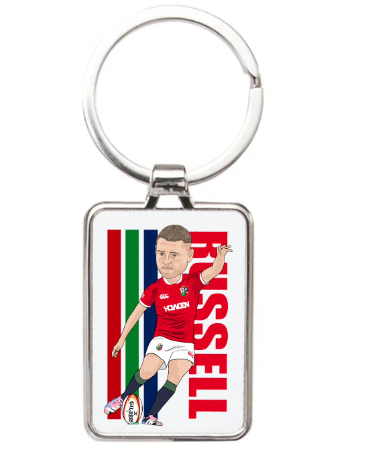 Fin Russell Rugby Cartoon Graphic art Acrylic keychain ,keyring - Tcb Cartoon Printing