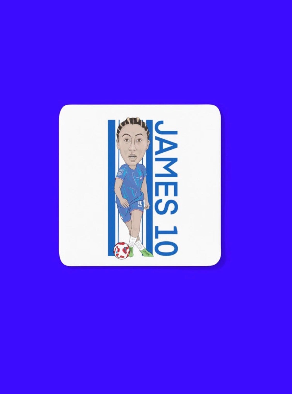 Lauren James Chelsea Woman's Football Coaster - Unofficial Cartoon Graphic Art MDF Coaster