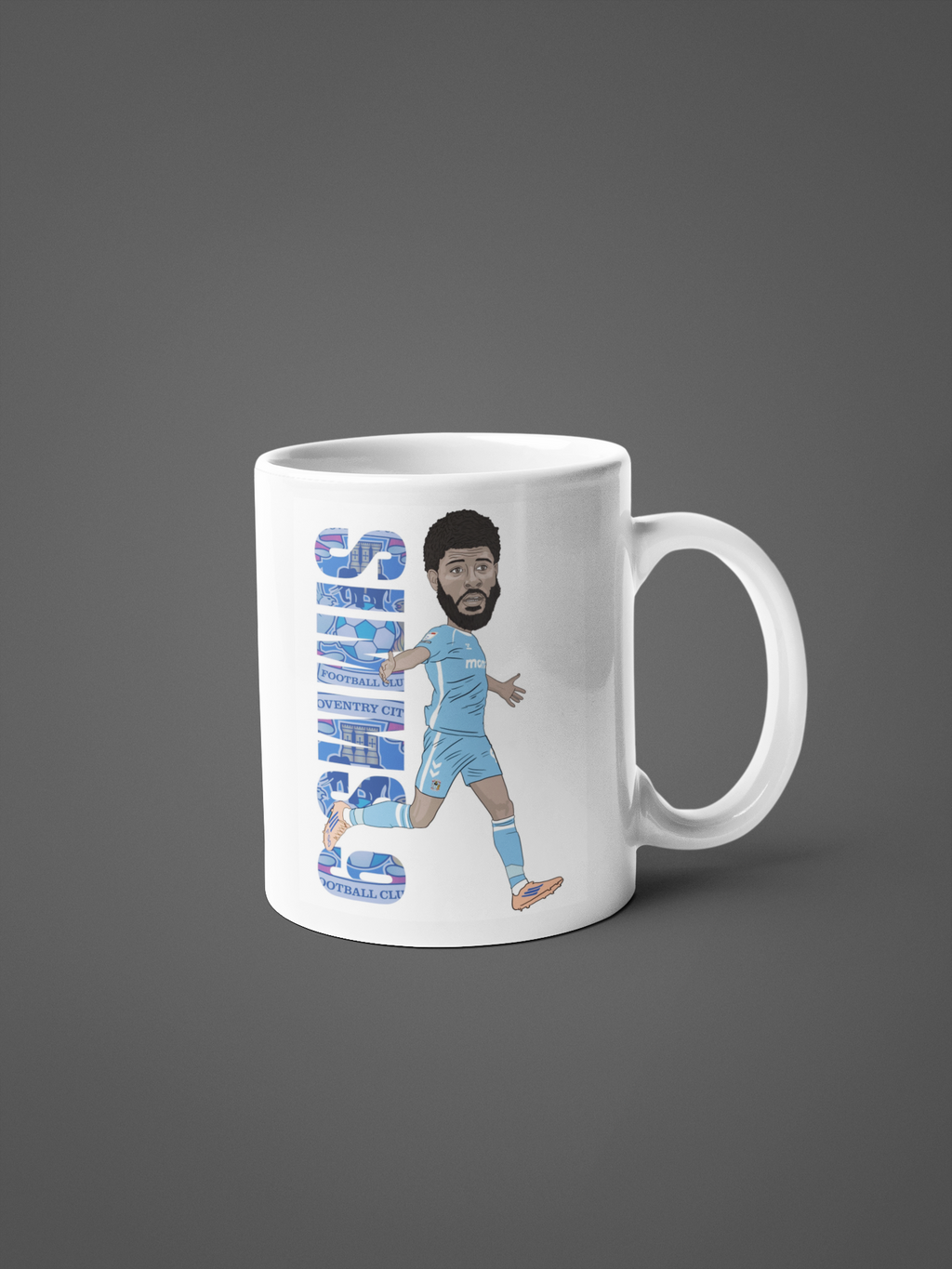 Ellis Simms Mug - Coventry City Cartoon Fan Art 11oz Ceramic Mug