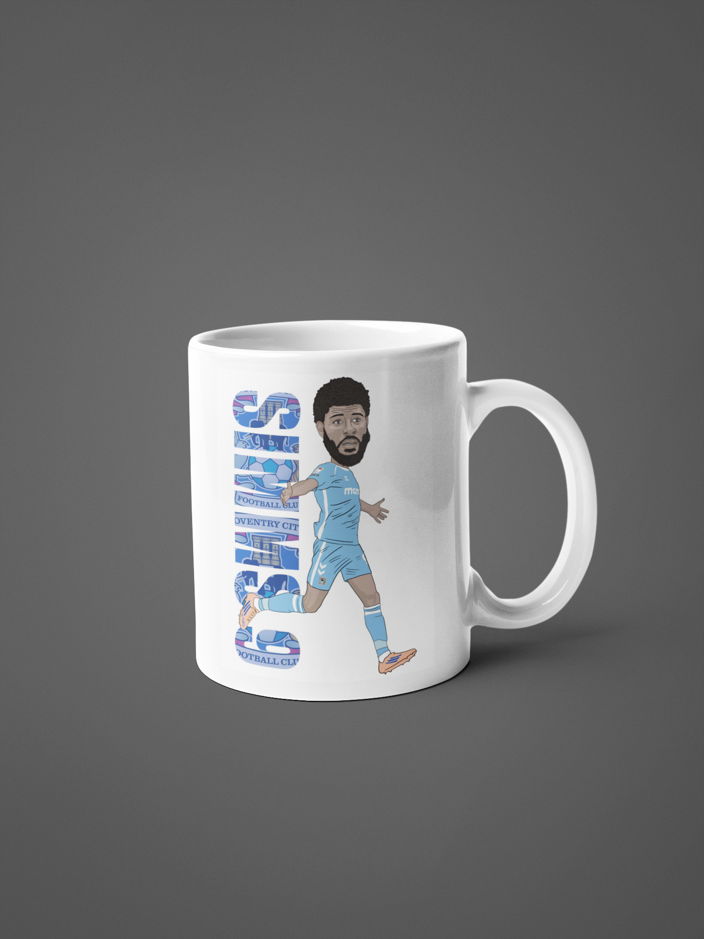Ellis Simms Mug - Coventry City Cartoon Fan Art 11oz Ceramic Mug