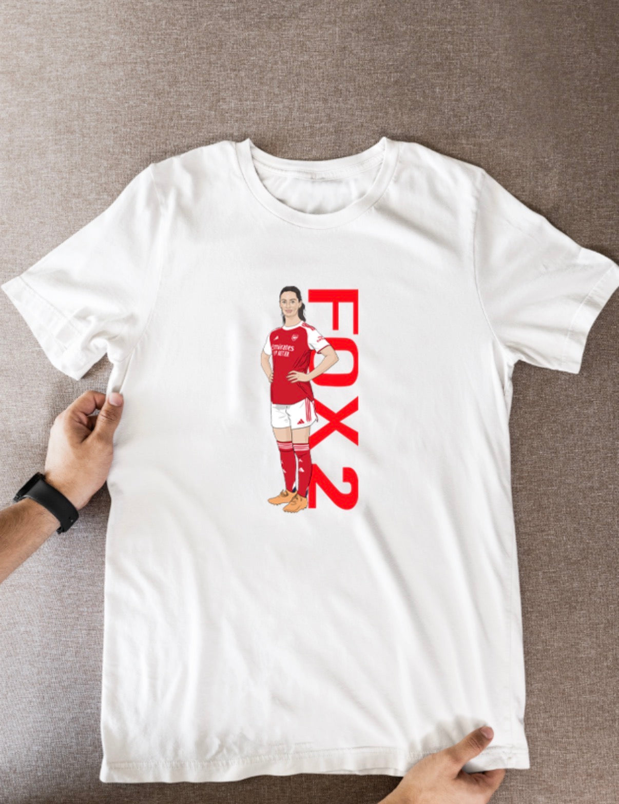 Emily Fox Arsenal Women’s Soccer T-Shirt - Cartoon Graphic Fan Wear