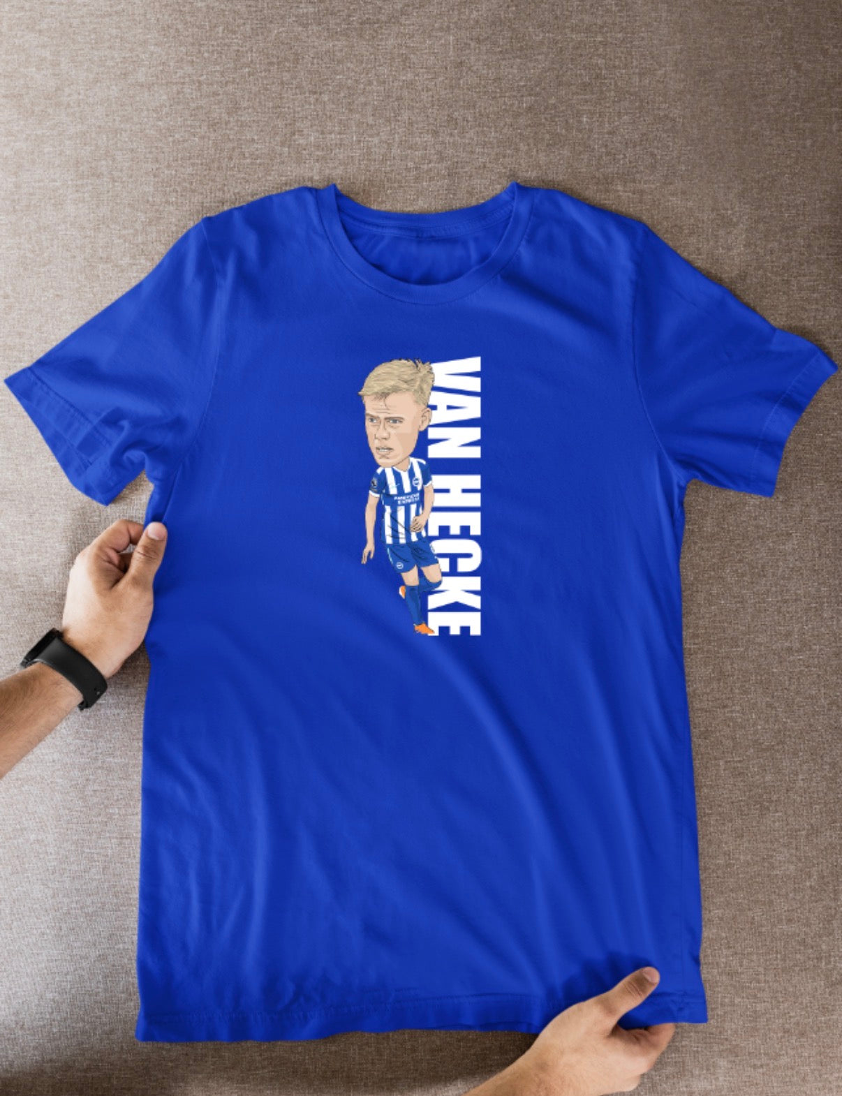 Jan Paul van Hecke Brighton T-Shirt - Cartoon Graphic Soccer Fan Wear for True Supporters