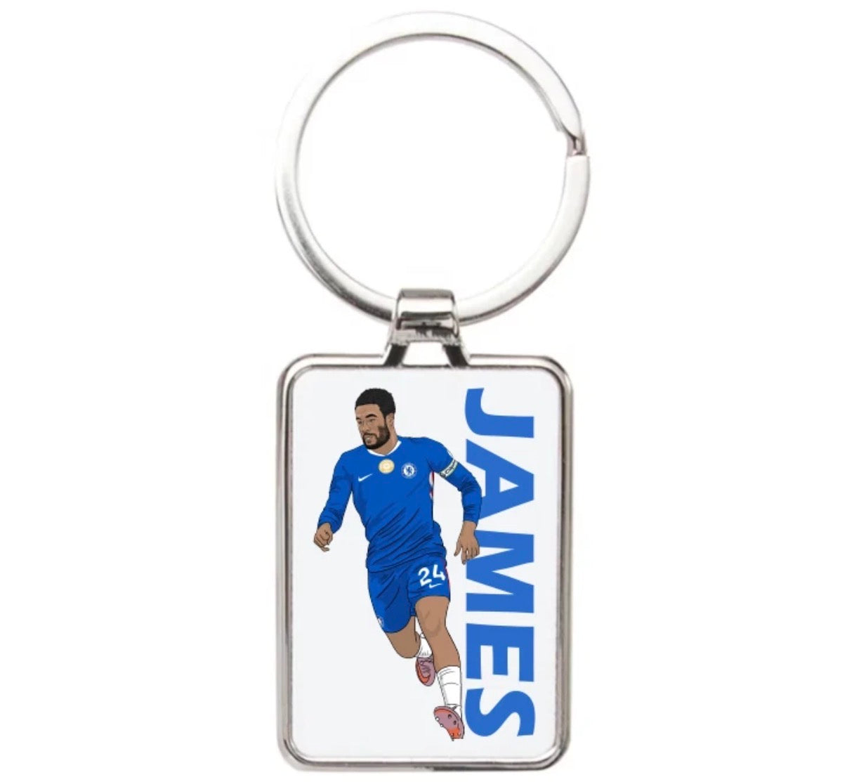 Reece James Chelsea Keychain - Cartoon Graphic Art Acrylic Keyring