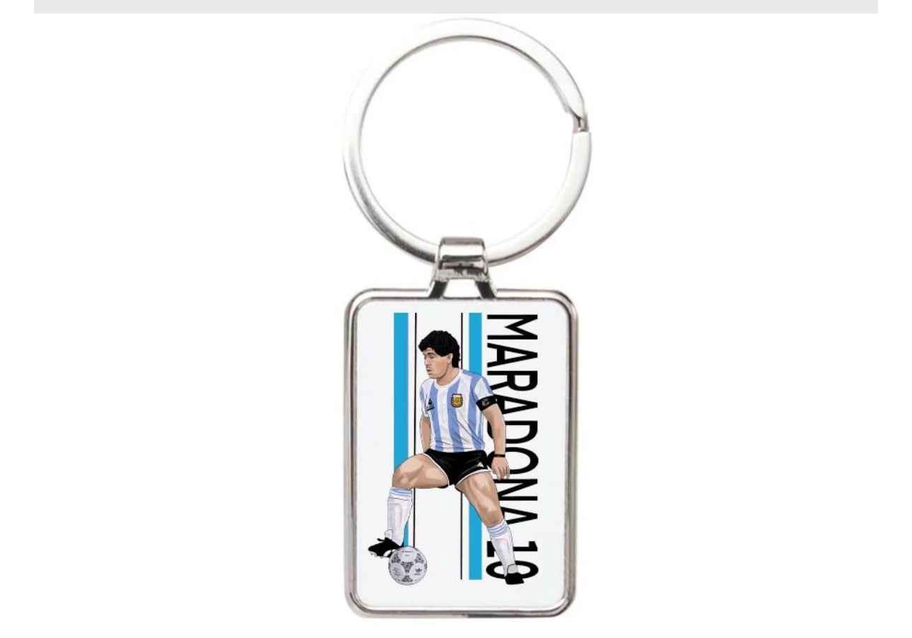 Diego Maradona Argentina Football Cartoon Graphic art Acrylic keychain ,keyring