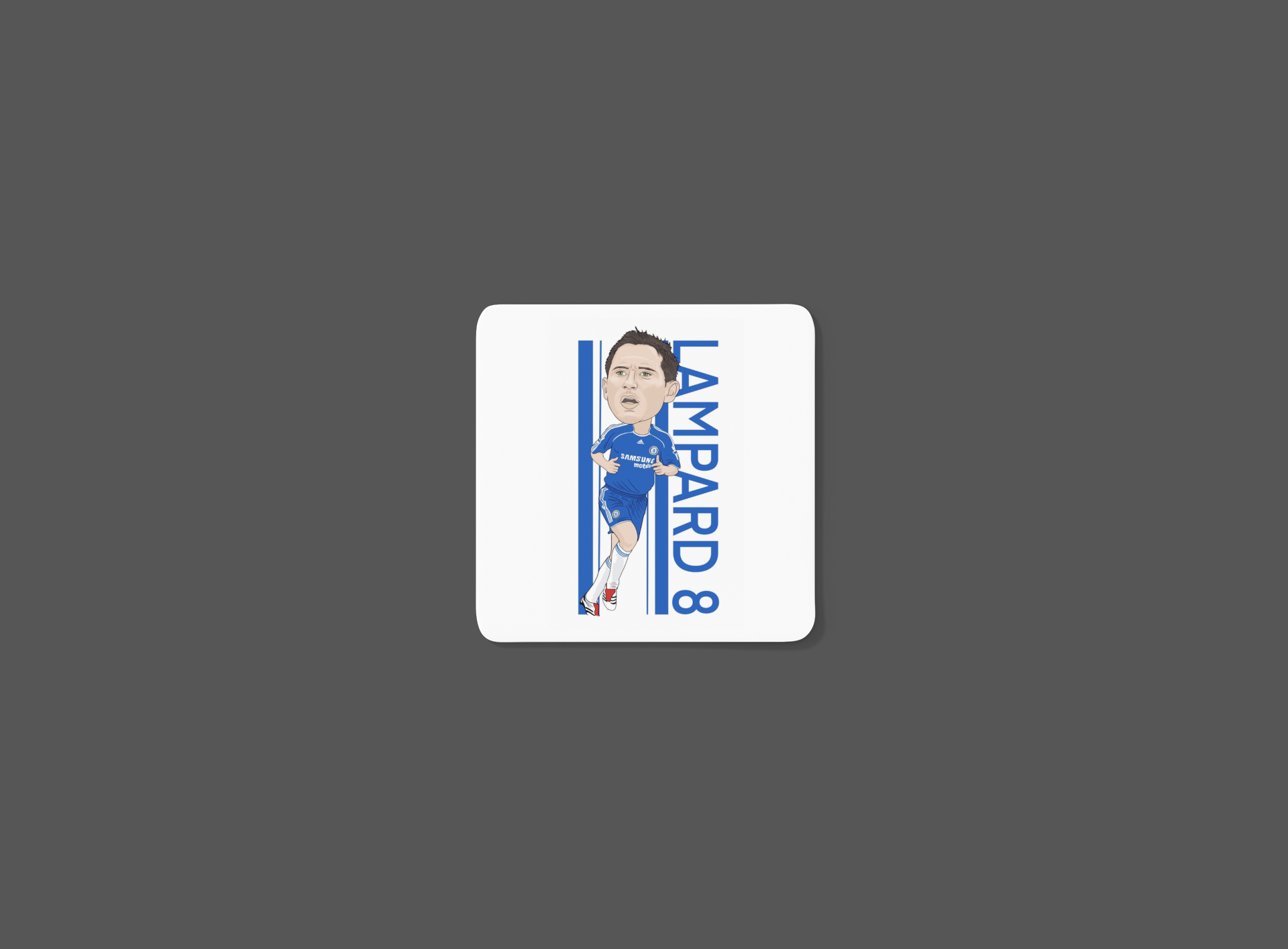 Frank Lampard Chelsea Graphic Art Coaster - Unofficial Football Cartoon MDF Design