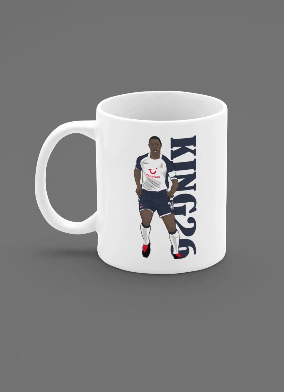 Ledley King Mug - Tottenham Unofficial Football Graphic Cartoon Fan Art