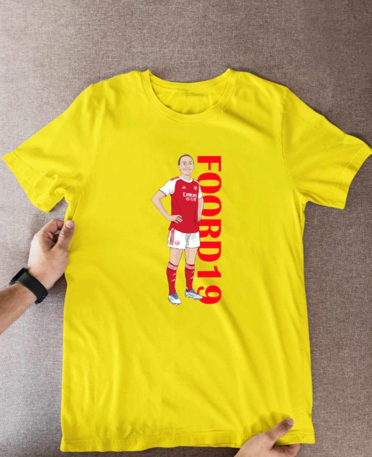 Caitlin Foord Arsenal T-Shirt: Cartoon Graphic Fan Wear for Women