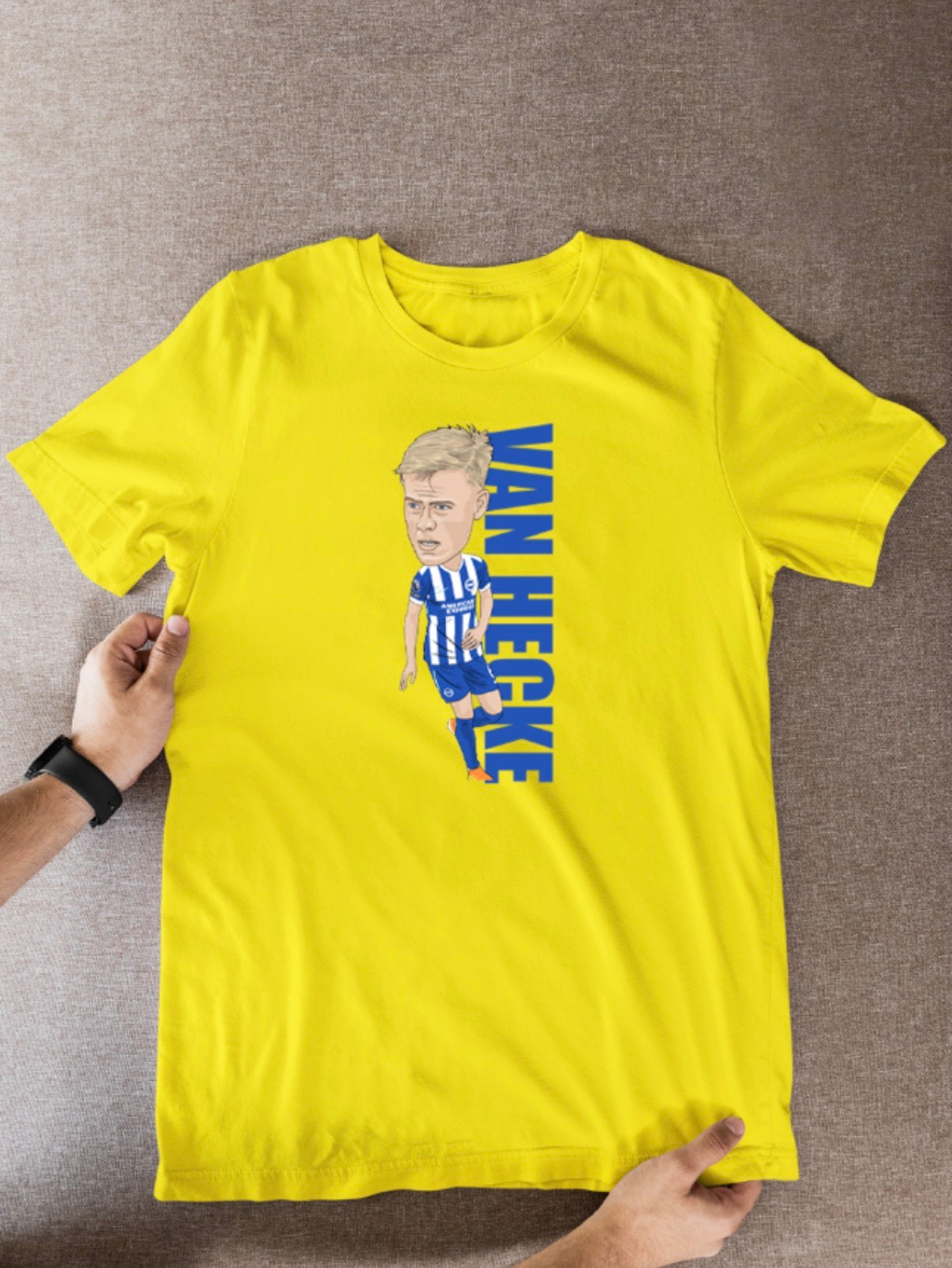 Jan Paul van Hecke Brighton T-Shirt - Cartoon Graphic Soccer Fan Wear for True Supporters