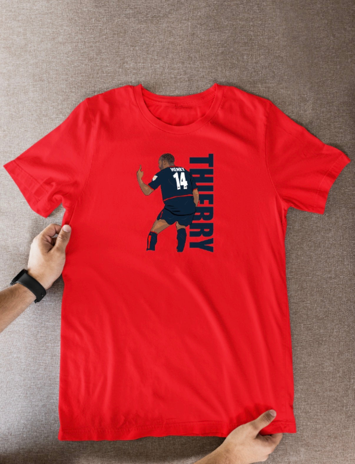 Thierry Henry Unofficial Arsenal Football Cartoon Graphic art T shirts - Tcb Cartoon Printing