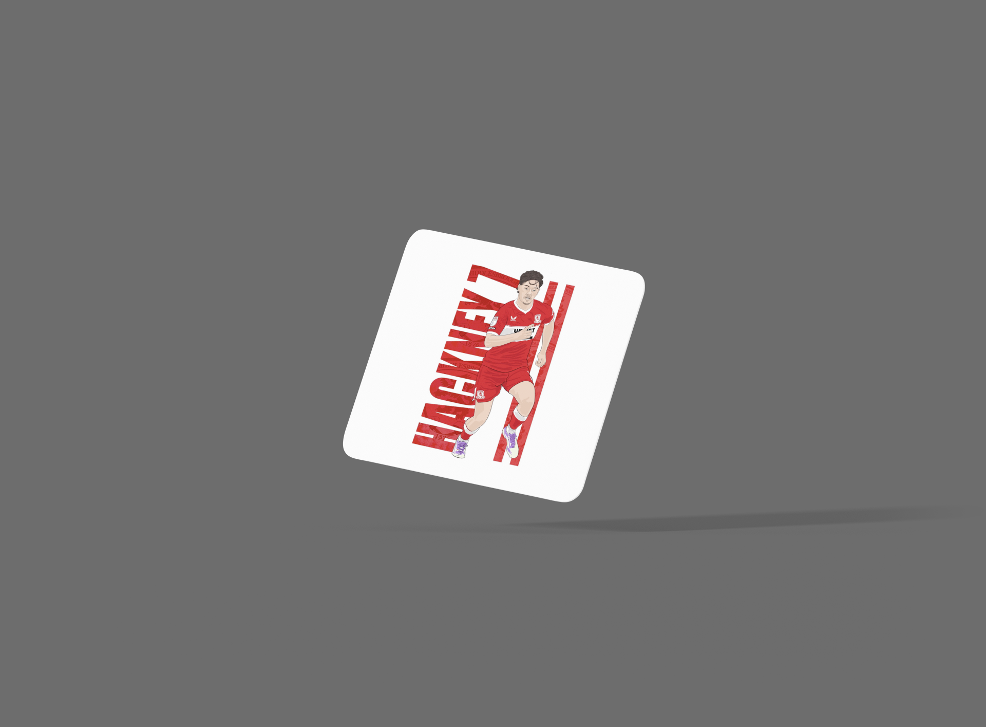 Hayden Hackney Middlesbrough Cartoon Fan Art Made MDF Coaster - Tcb Cartoon Printing