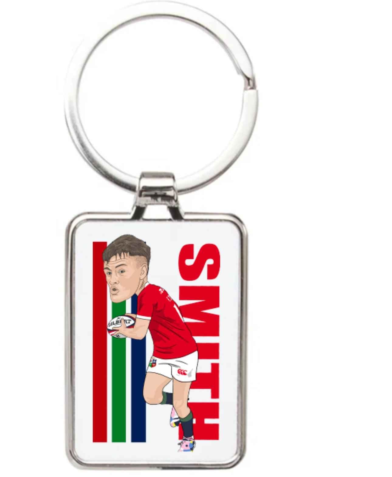 Fin Smith Rugby Cartoon Graphic art Acrylic keychain ,keyring