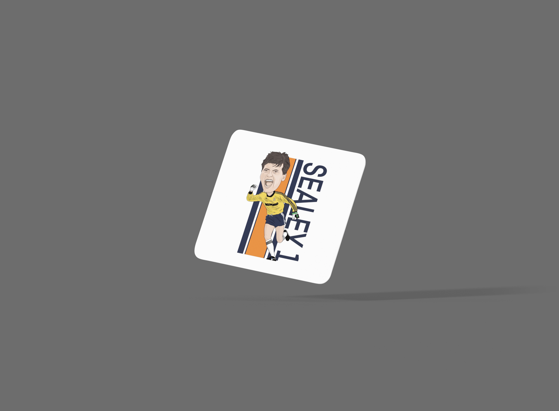 Les Sealey Luton Town Coaster - Unofficial Football Cartoon Graphic MDF Coaster