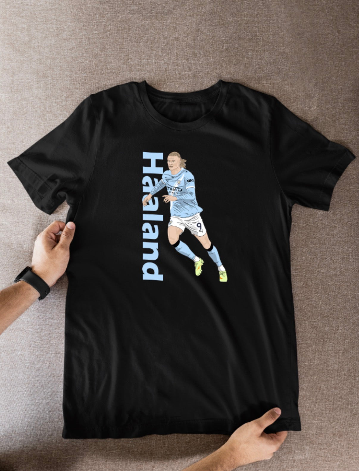 Erling Haaland Soccer T-Shirt: Manchester City Football Cartoon Graphic Fan Wear