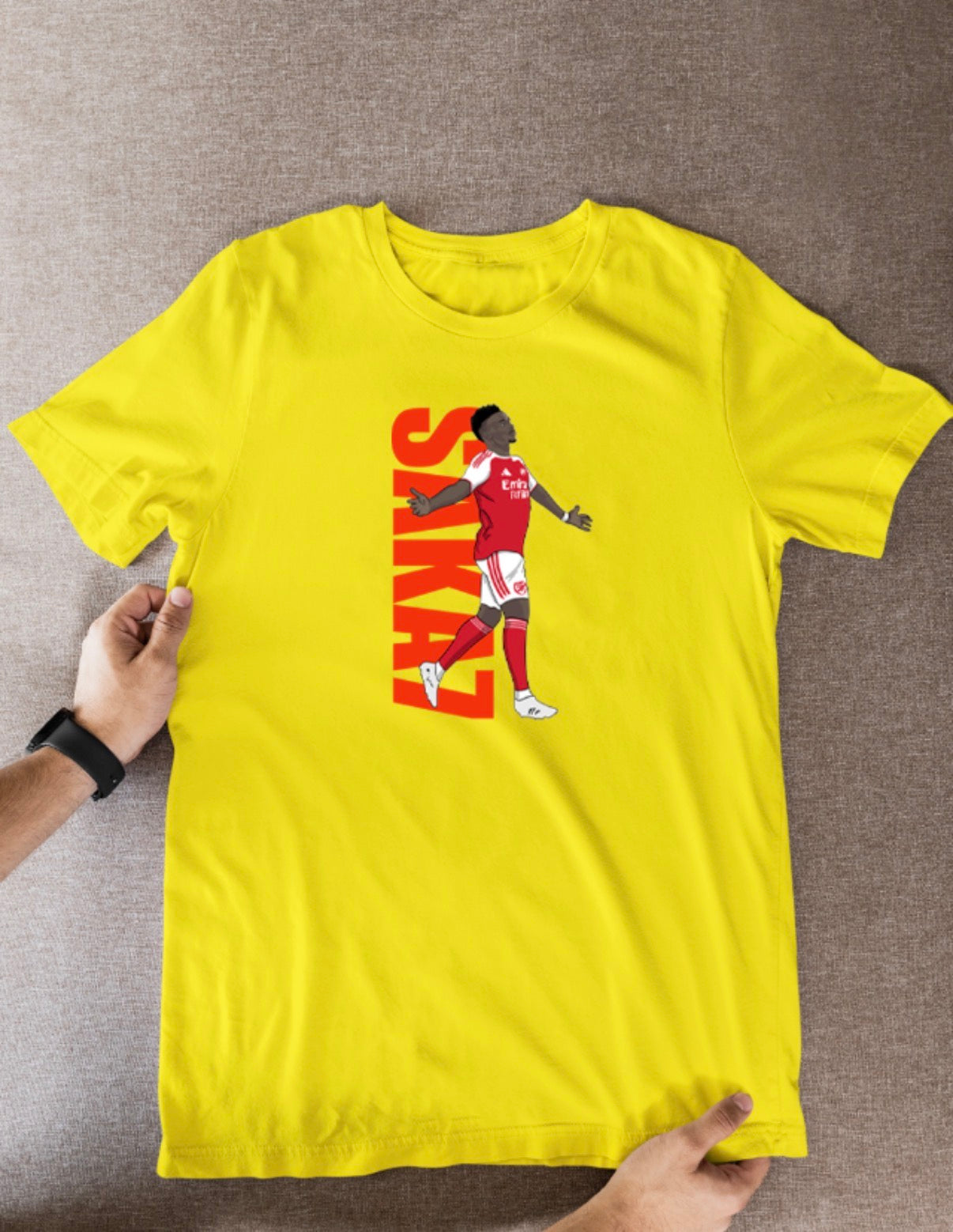 Bukayo Saka Arsenal Cartoon Graphic Soccer T-Shirt: Fan Wear - Tcb Cartoon Printing