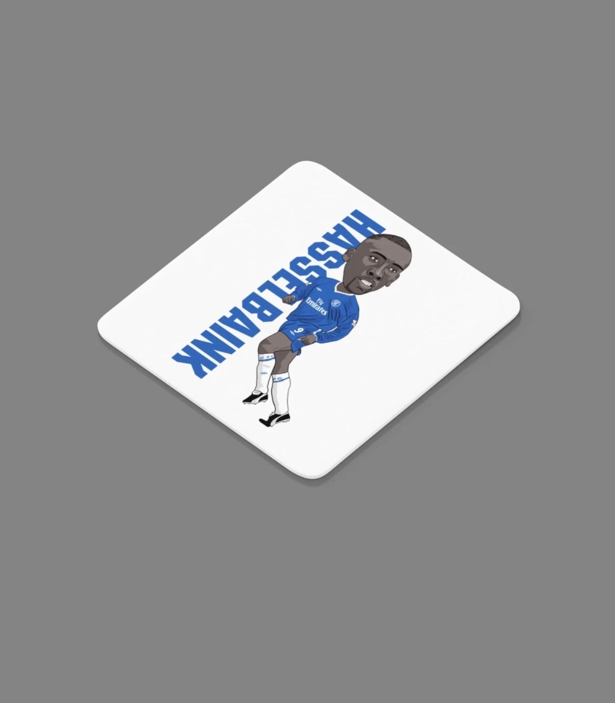 Jimmy Floyd Hasselbaink Coaster - Unofficial Chelsea Football Cartoon Graphic Art MDF Coaster