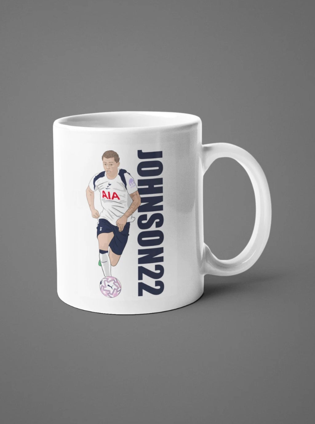 Brennan Johnson Tottenham Mug - 11oz Ceramic Cartoon Fan Art