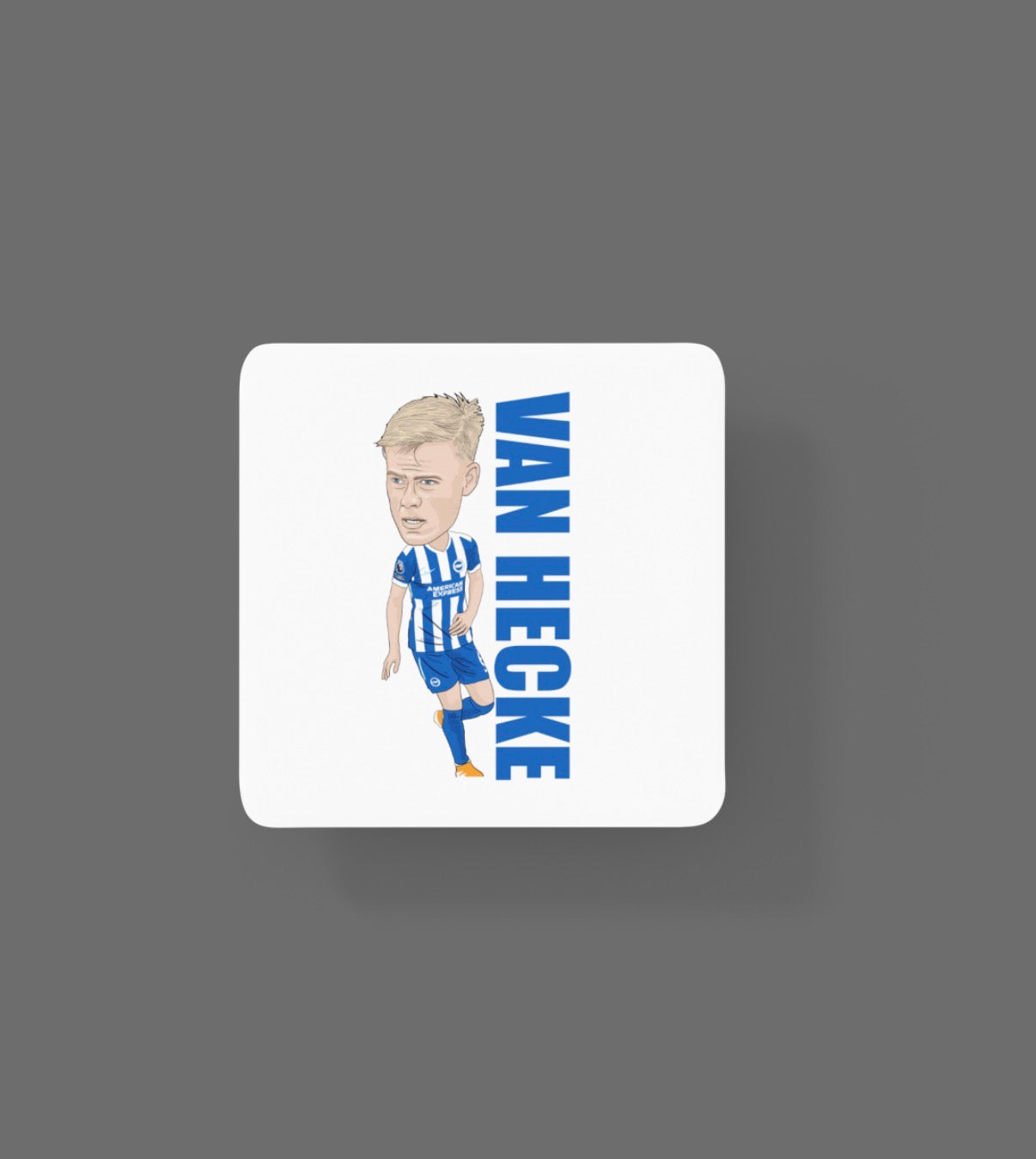 Jan Paul van Hecke Brighton Football Cartoon Graphic Art MDF Coaster - Unique Jan Paul van Hecke Coaster