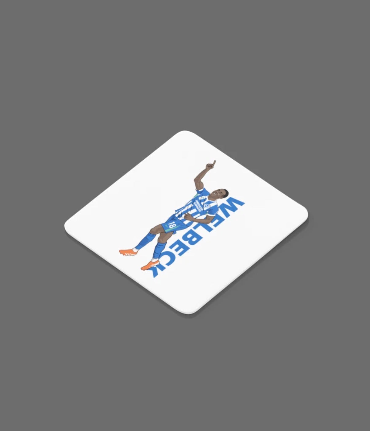 Danny Welbeck Brighton Coaster - Cartoon Graphic Art MDF Design