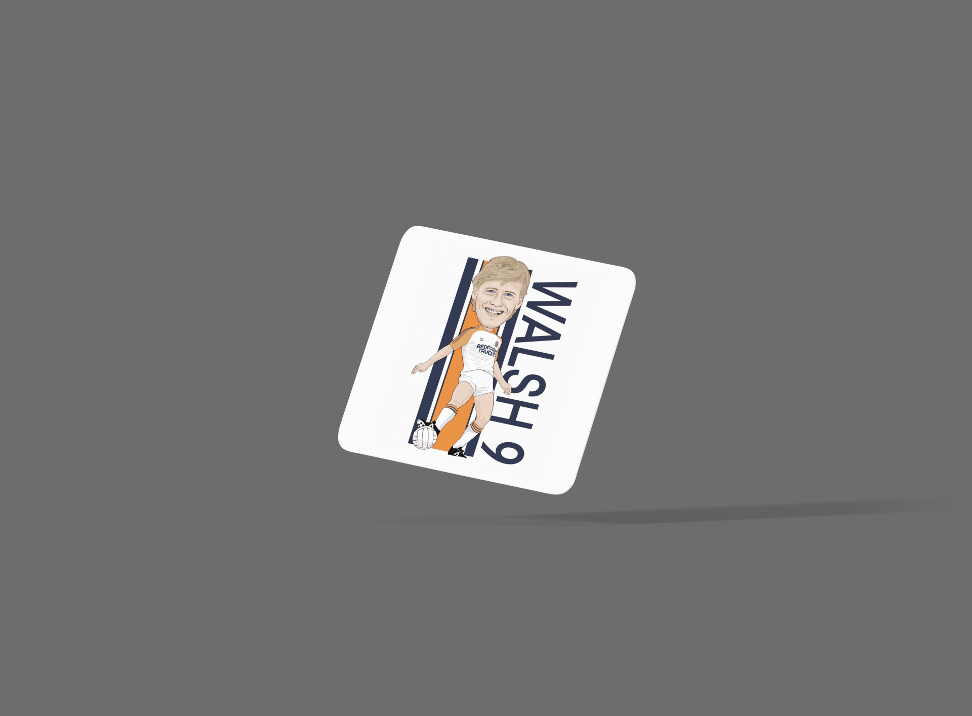 Paul Walsh Luton Town Coaster - Unofficial Football Cartoon Graphic MDF Coaster