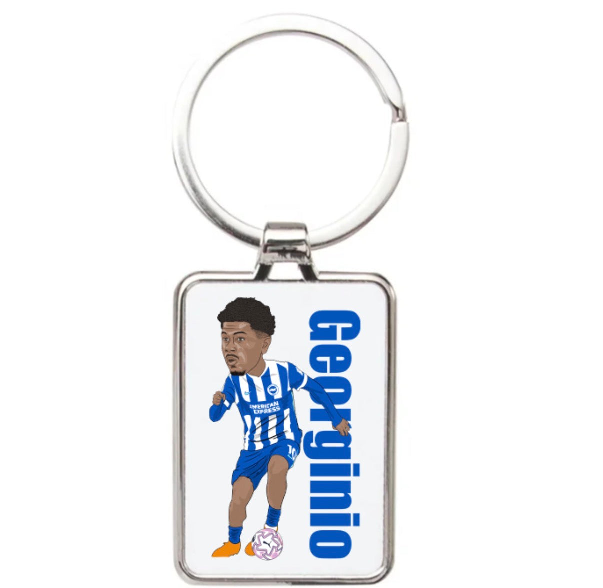Georginio Rutter Keychain - Brighton & Hove Albion Football Cartoon Graphic Art Acrylic Keyring