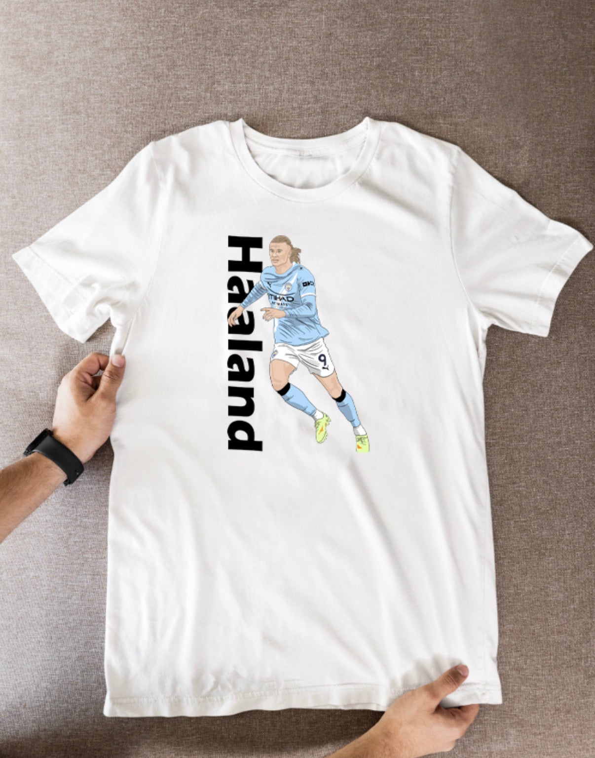 Erling Haaland Soccer T-Shirt: Manchester City Football Cartoon Graphic Fan Wear