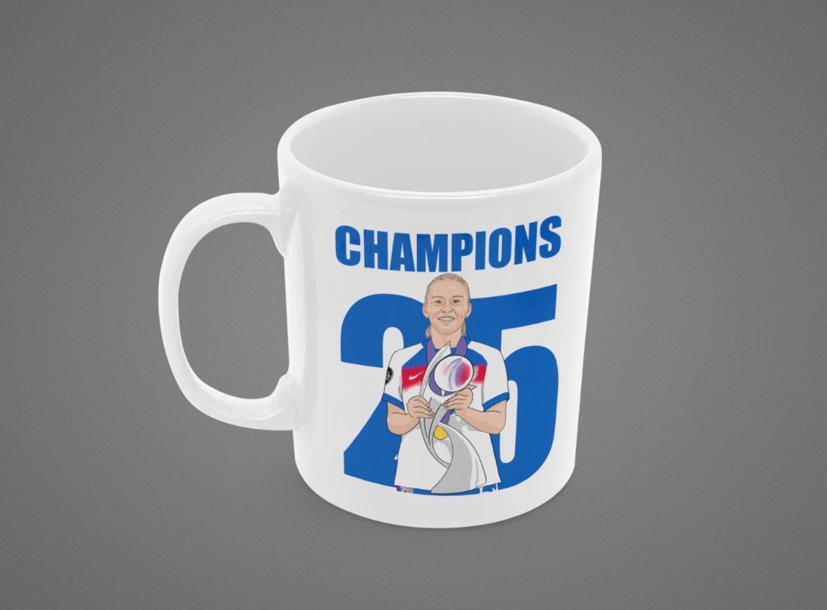 Alessia Russo England Lionesses woman’s Cartoon Fan Art Made 11oz ceramic Mug - Tcb Cartoon Printing