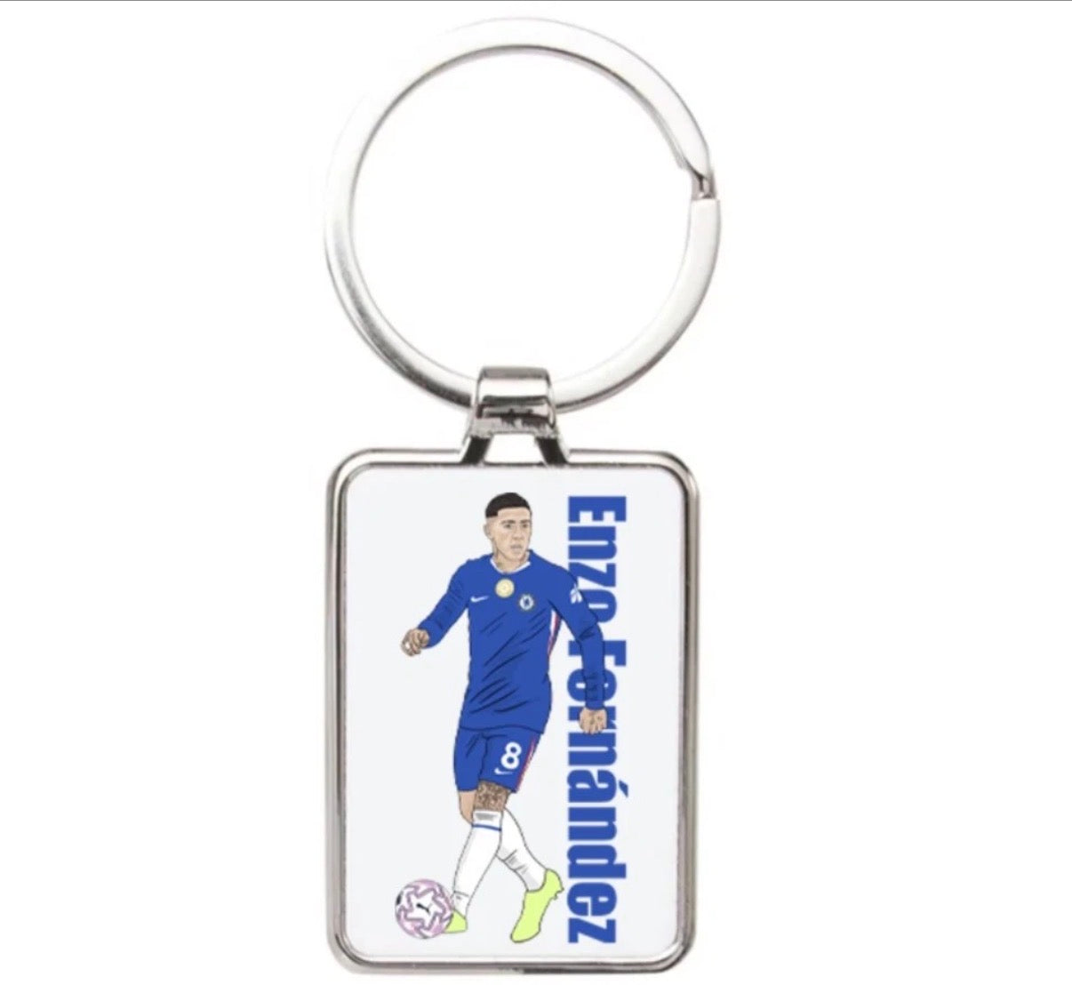 Enzo Fernández Chelsea Keychain - Cartoon Graphic Art Acrylic Keyring