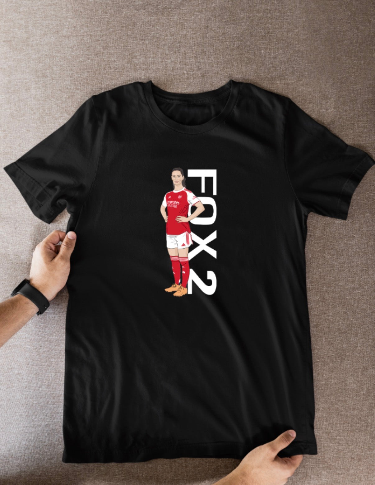 Emily Fox Arsenal Women’s Soccer T-Shirt - Cartoon Graphic Fan Wear