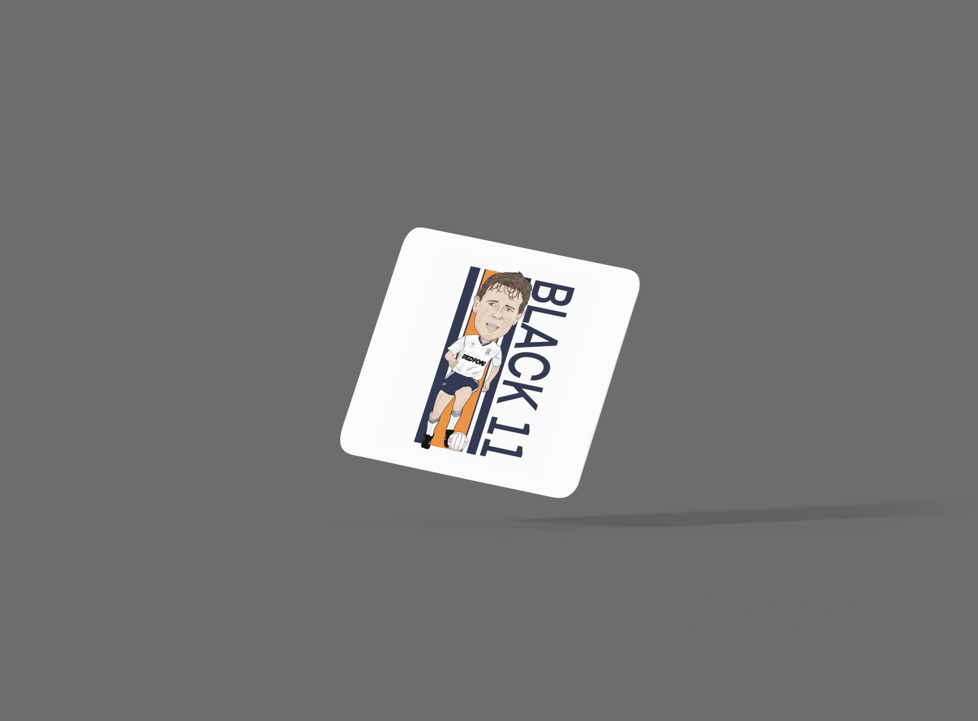 Kingsley Black Luton Town Coaster - Unofficial Football Cartoon Graphic MDF Coaster