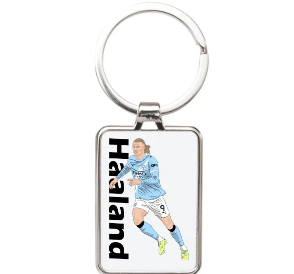 Erling Haaland Manchester City Football Cartoon Graphic art Acrylic keychain ,keyring - Tcb Cartoon Printing