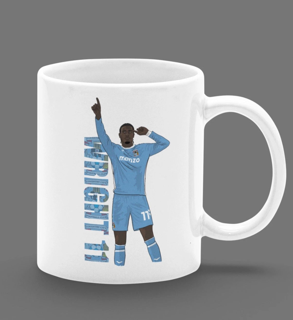 Haji Wright Mug - Coventry City Cartoon Fan Art 11oz Ceramic Mug