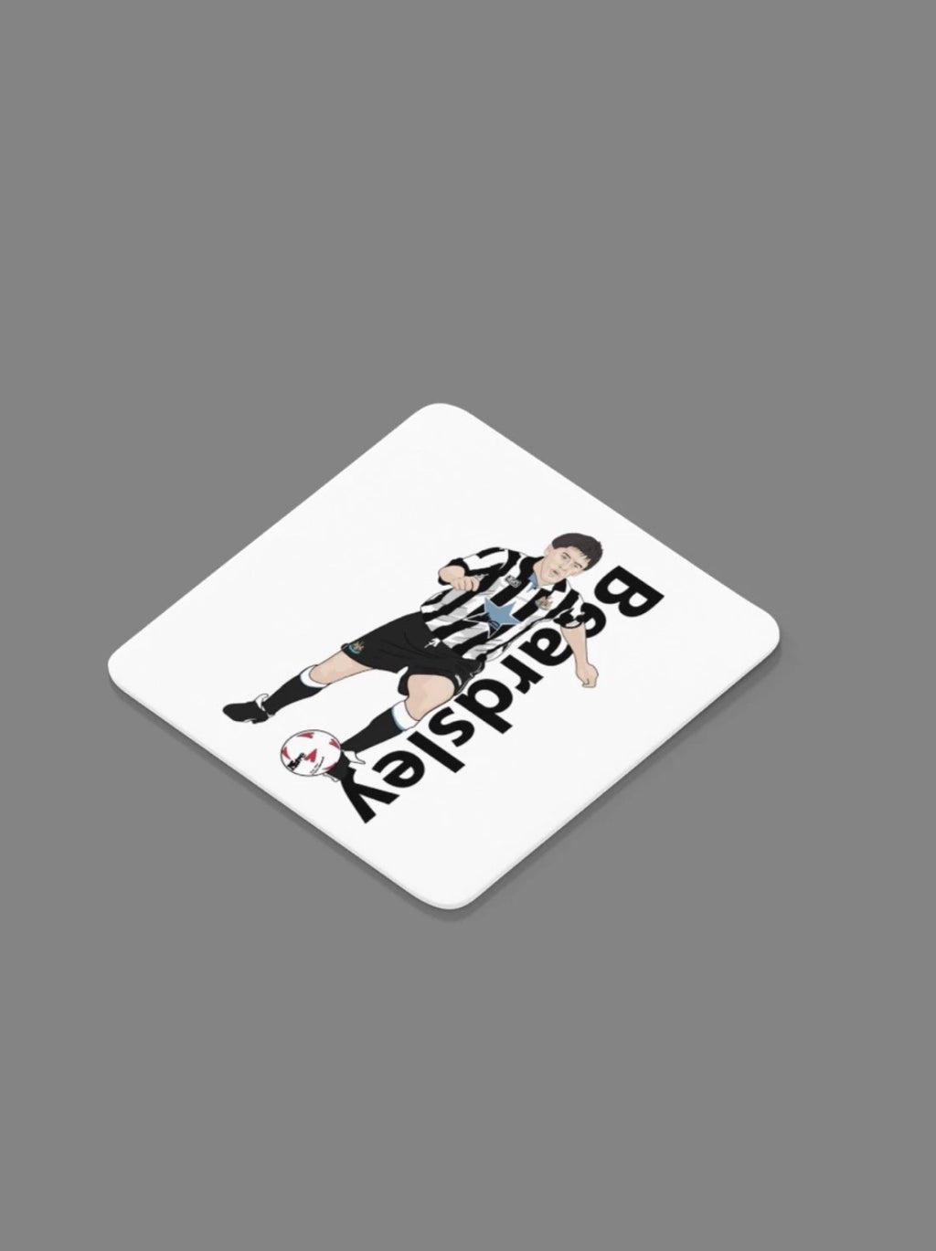 Peter Beardsley Newcastle United Coaster - Unofficial Football Cartoon Graphic Art MDF Coaster