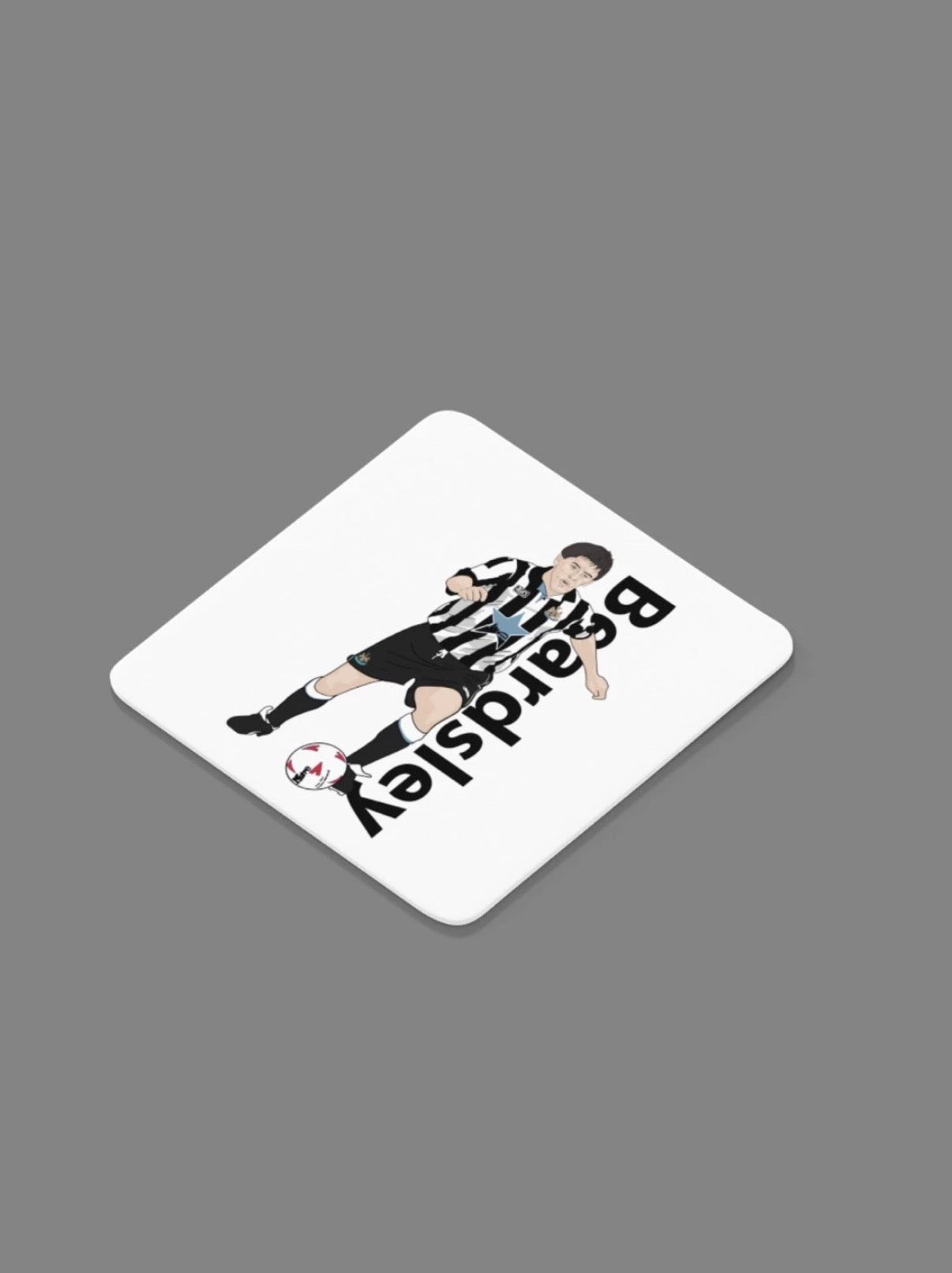 Peter Beardsley Newcastle United Coaster - Unofficial Football Cartoon Graphic Art MDF Coaster