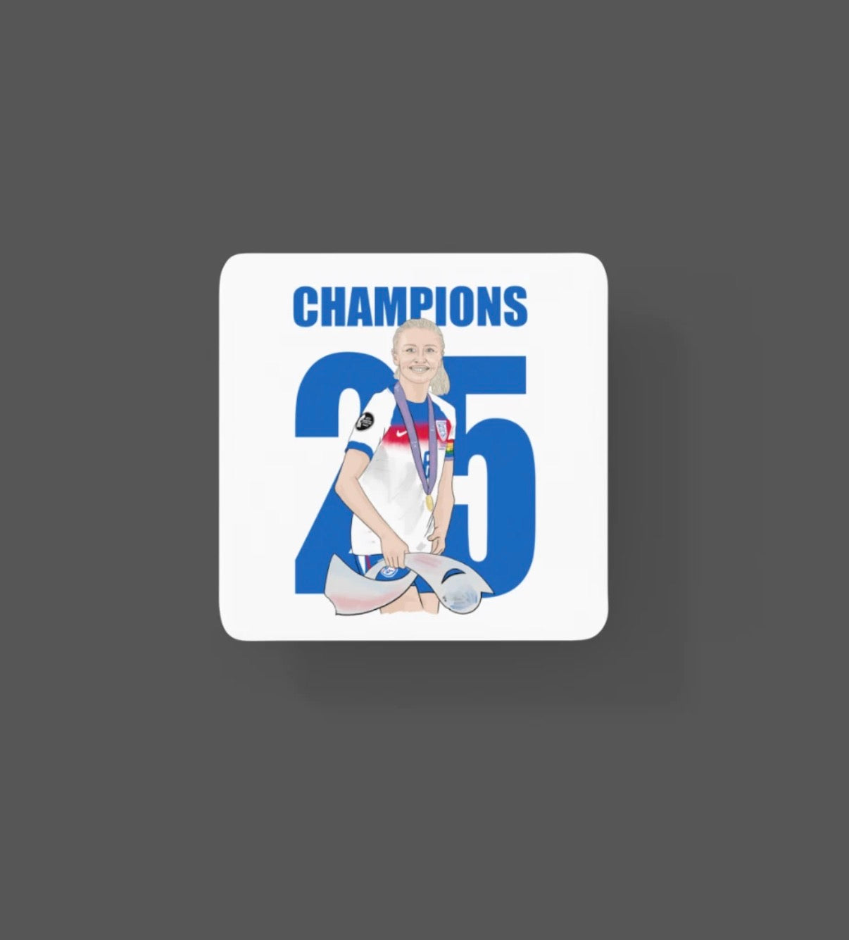 Leah Williamson England Lionesses Woman’s  Cartoon Fan Art Made MDF Coaster - Tcb Cartoon Printing