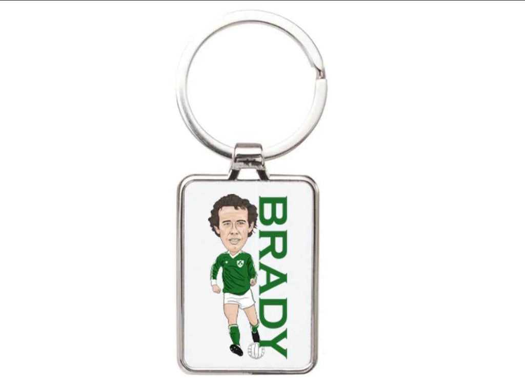 Liam Brady Football Ireland Cartoon Graphic art Acrylic keychain ,keyring