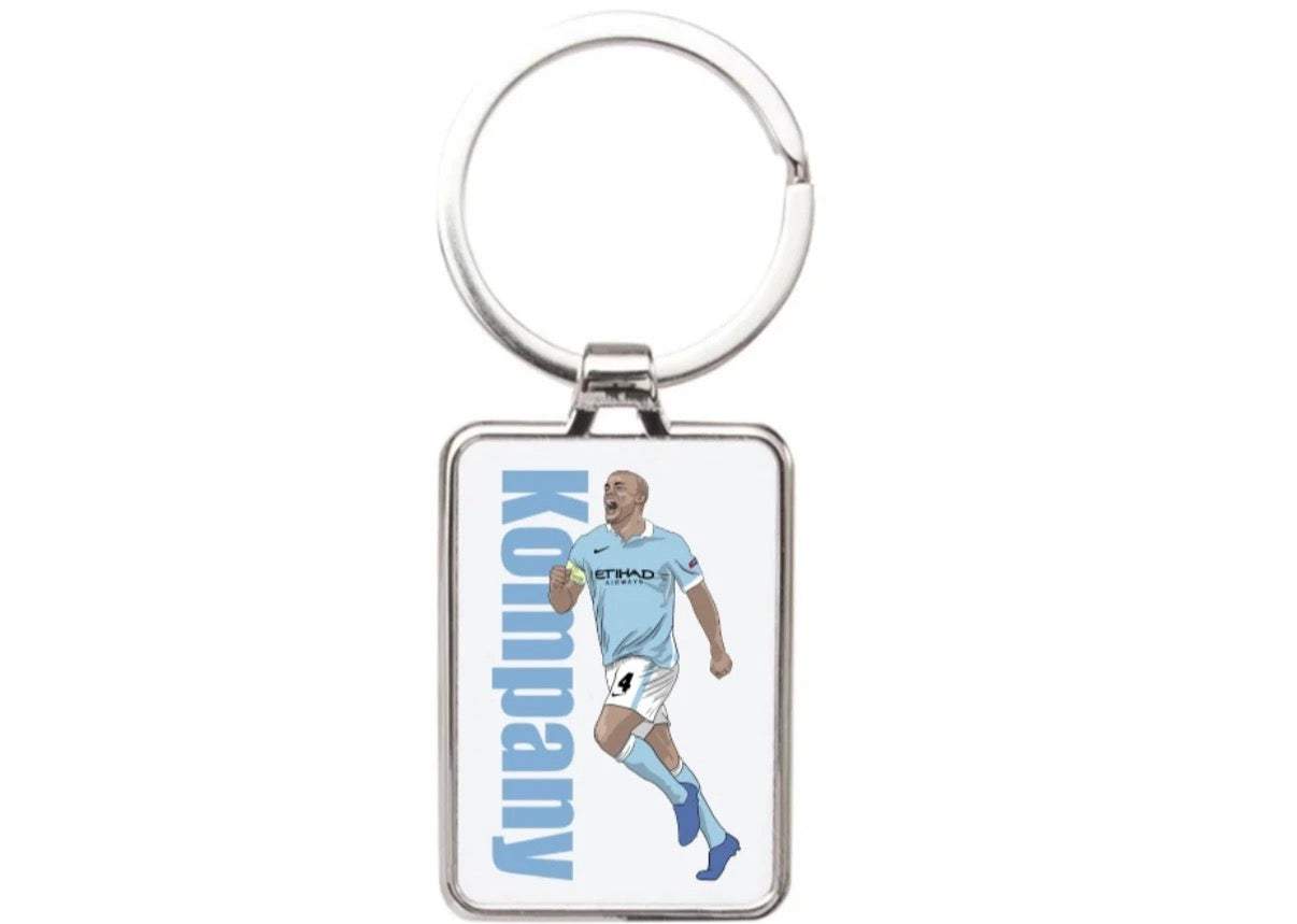 Vincent Kompany Manchester City Football Cartoon Graphic art Acrylic keychain ,keyring - Tcb Cartoon Printing