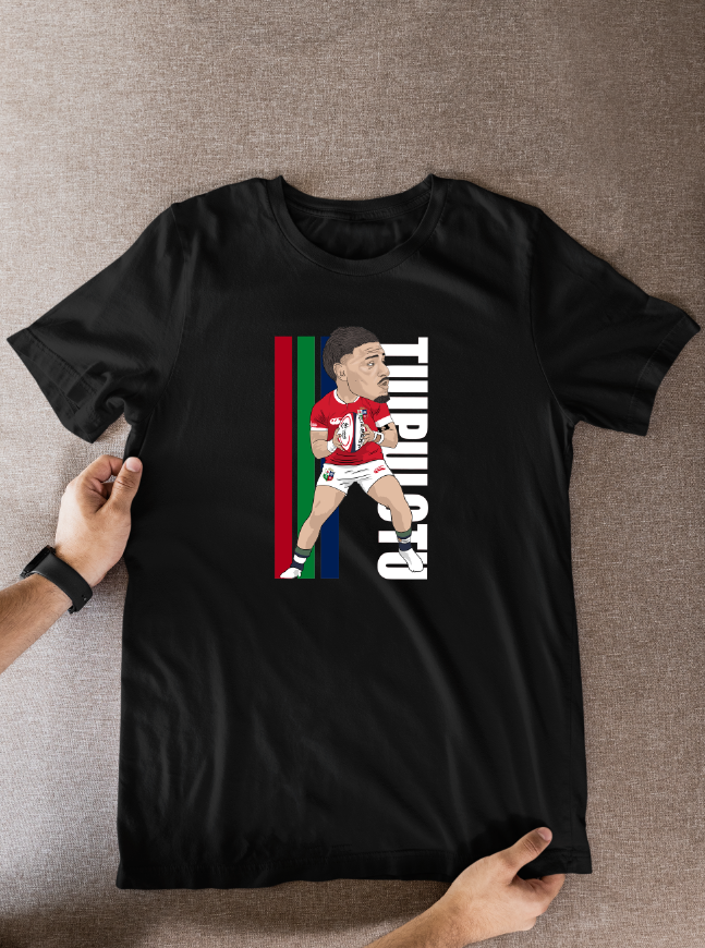 Sione Tuipolotu Rugby Lions Cartoon Graphic Soccer T-Shirt: Fan Wear - Tcb Cartoon Printing