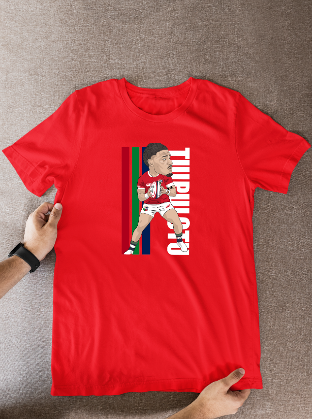 Sione Tuipolotu Rugby Lions Cartoon Graphic Soccer T-Shirt: Fan Wear - Tcb Cartoon Printing