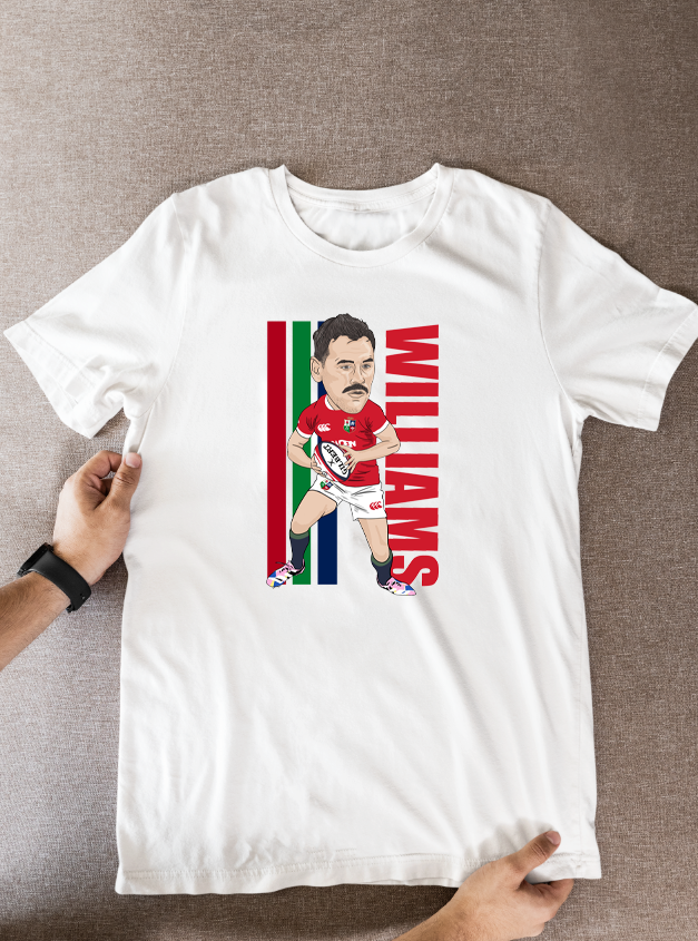 Tomos Williams Rugby Lions Cartoon Graphic Soccer T-Shirt: Fan Wear - Tcb Cartoon Printing