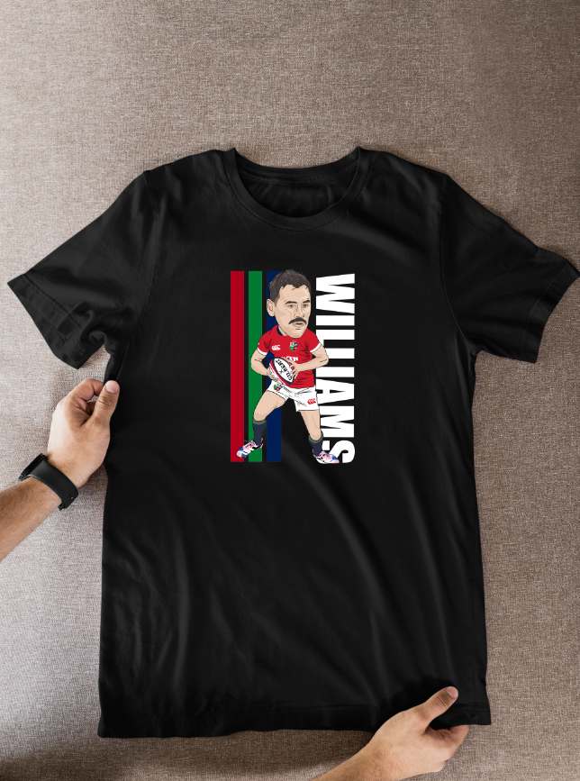 Tomos Williams Rugby Lions Cartoon Graphic Soccer T-Shirt: Fan Wear - Tcb Cartoon Printing