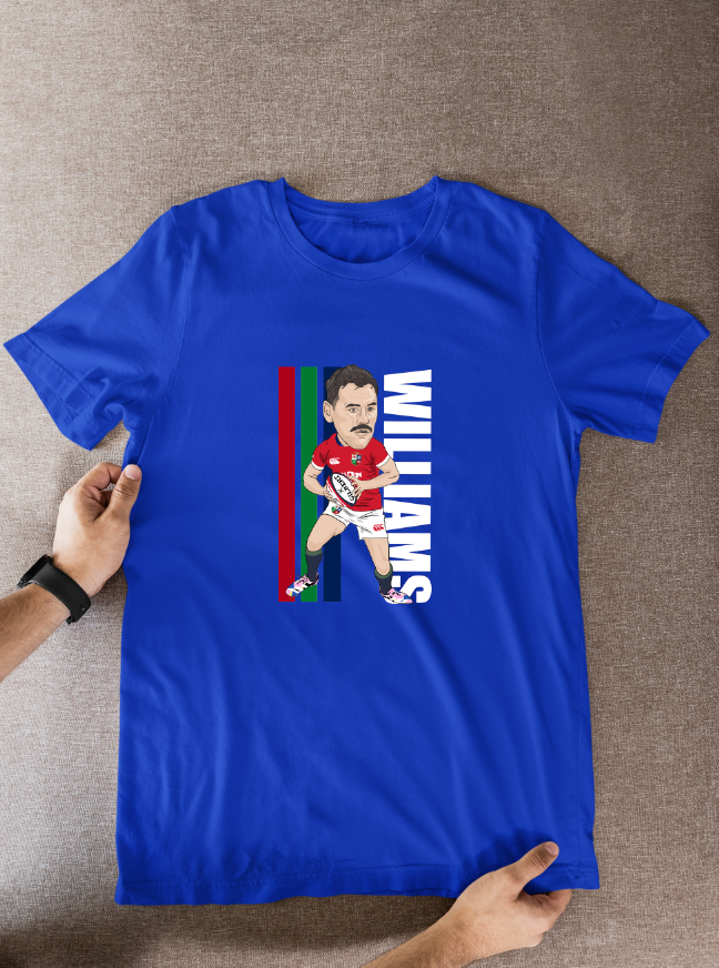 Tomos Williams Rugby Lions Cartoon Graphic Soccer T-Shirt: Fan Wear - Tcb Cartoon Printing