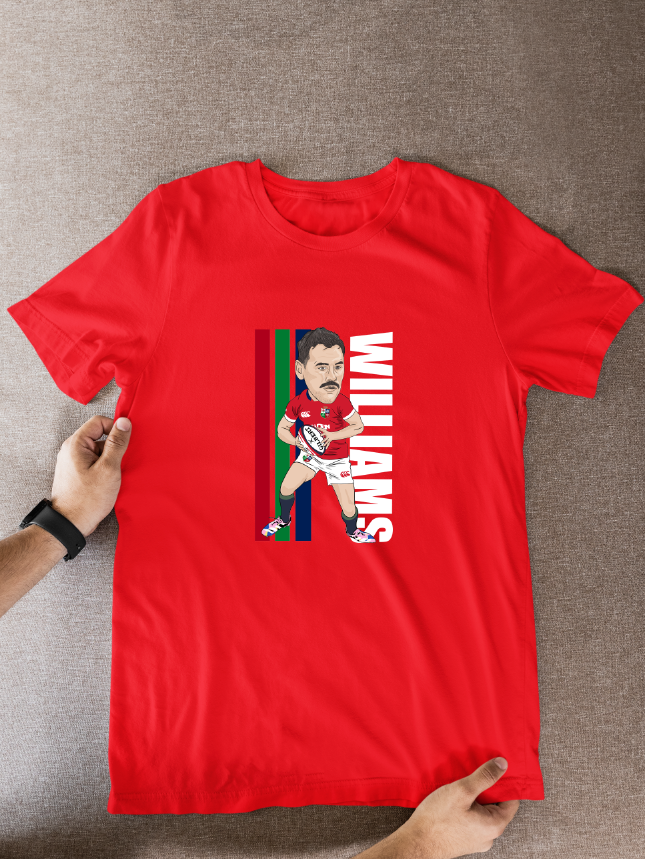 Tomos Williams Rugby Lions Cartoon Graphic Soccer T-Shirt: Fan Wear - Tcb Cartoon Printing