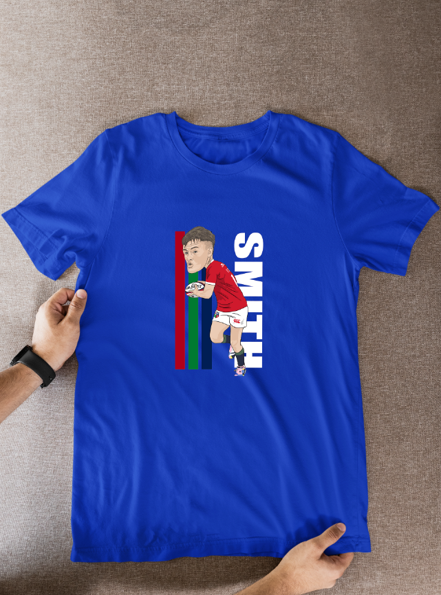 Fin Smith Rugby Lions Cartoon Graphic Soccer T-Shirt: Fan Wear - Tcb Cartoon Printing